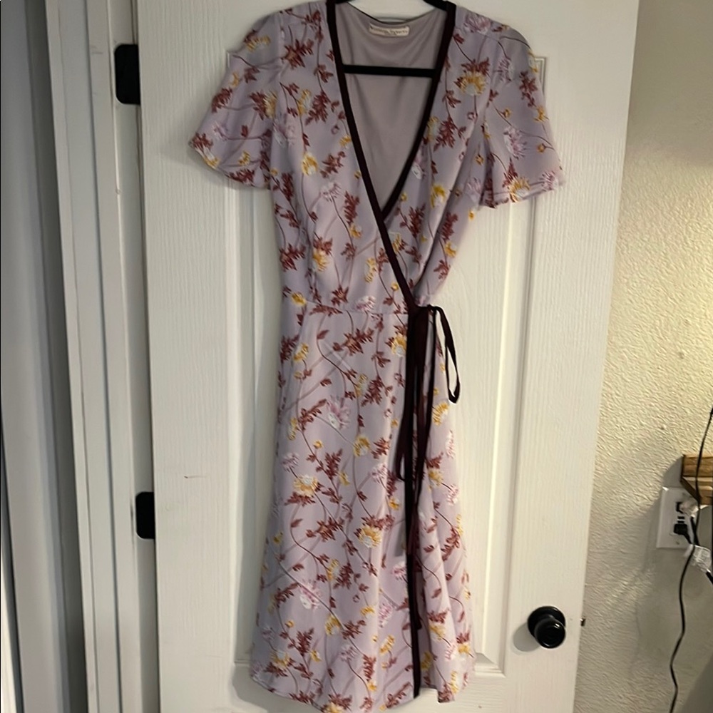 eshakti Pink Midi Sundress with Flutter Sleeves for Wedding Guest